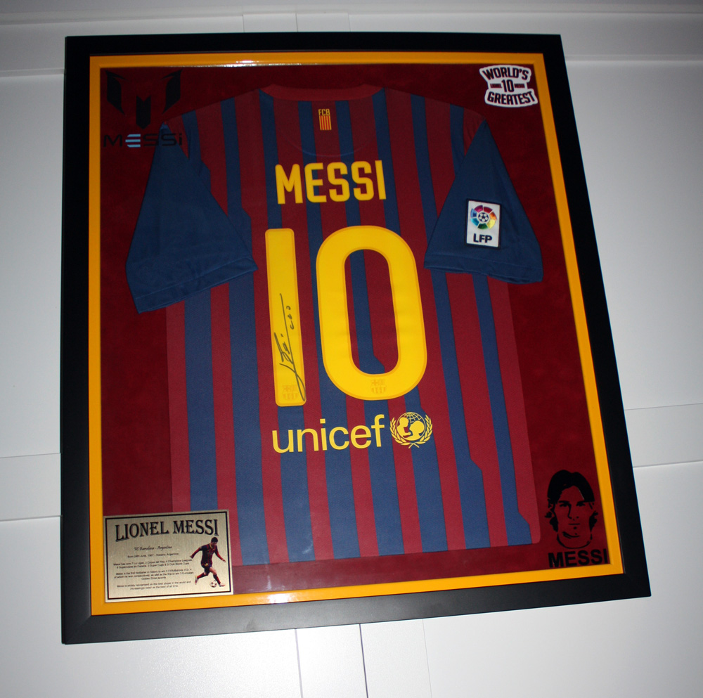 Lionel Messi Autographed FC Barcelona Jersey – Professionally Framed with Exclusive Memorabilia COA