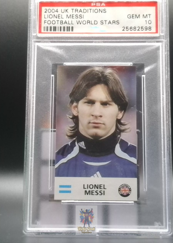 2004 UK Traditions Football World Stars Lionel Messi Rookie Card (PSA 10)