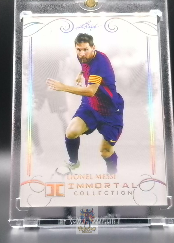   2018 Leaf Lionel Messi card is from the Immortal Collection set, card #8, featuring Base Card, Short Print. Messi Cards 34