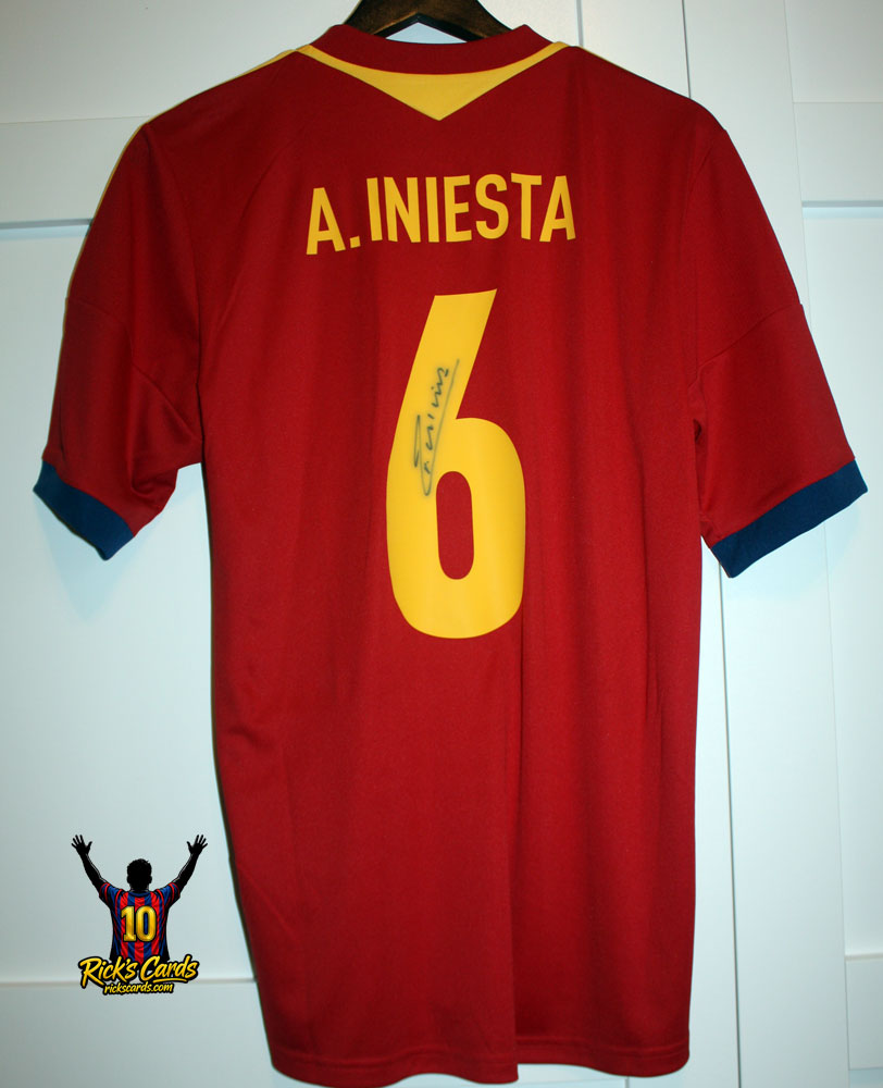 2015 Andres Iniesta Autographed Spain home shirt