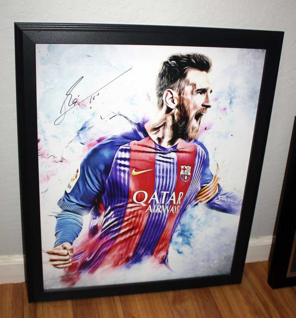 2018 Lionel Messi Signed Artwork Frame