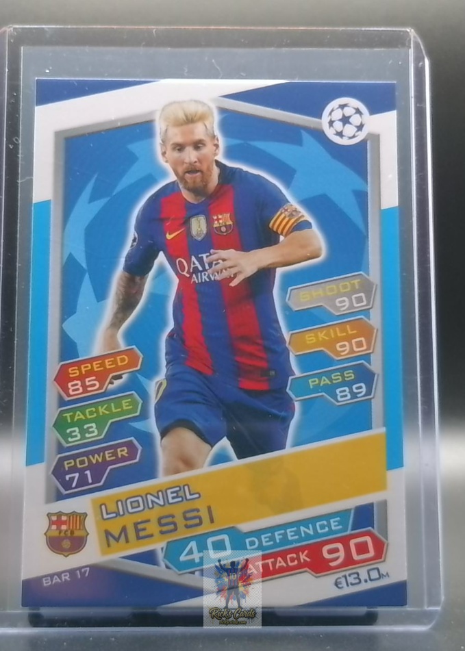  2016-17 Topps Match Attax UEFA Champions League Lionel Messi base card (#BAR 17) 482